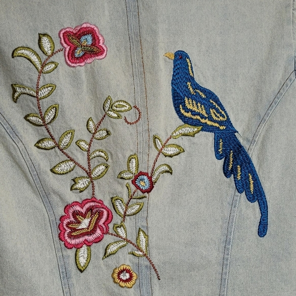 Y2K Candies Embroidered Bird Denim Jacket - Picture 4 of 7